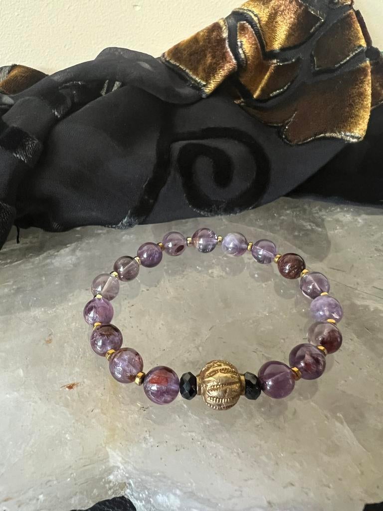 Auraliet super7 melody stone beschermt aura straling uniek, Sieraden, Tassen en Uiterlijk, Met bedels of kralen, Paars, Nieuw