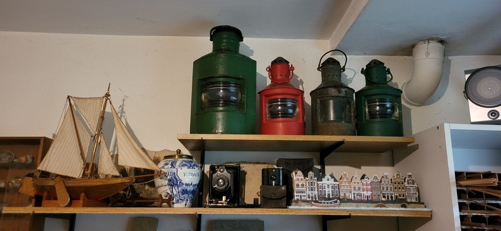 4 Scheepslampen, Ophalen, Gebruikt, Metaal