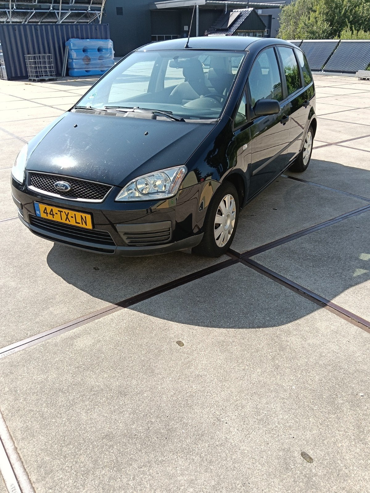 Ford C-Max 1.6 74KW 2007 Zwart, Auto's, Voorwielaandrijving, 1596 cc, Stof, 4 cilinders