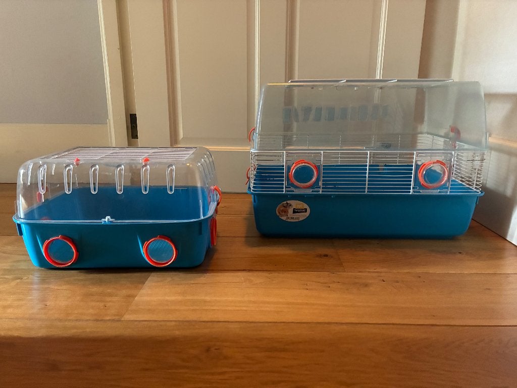 Ferplast: hamsterkooi + kleine kooi, Kooi, Gebruikt, Minder dan 75 cm, Hamster