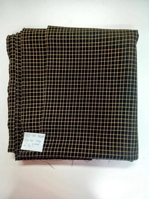 Mooie kwaliteit bruin / geel geruite stof 145x 600cm, Overige materialen, Bruin, 120 cm of meer, Nieuw