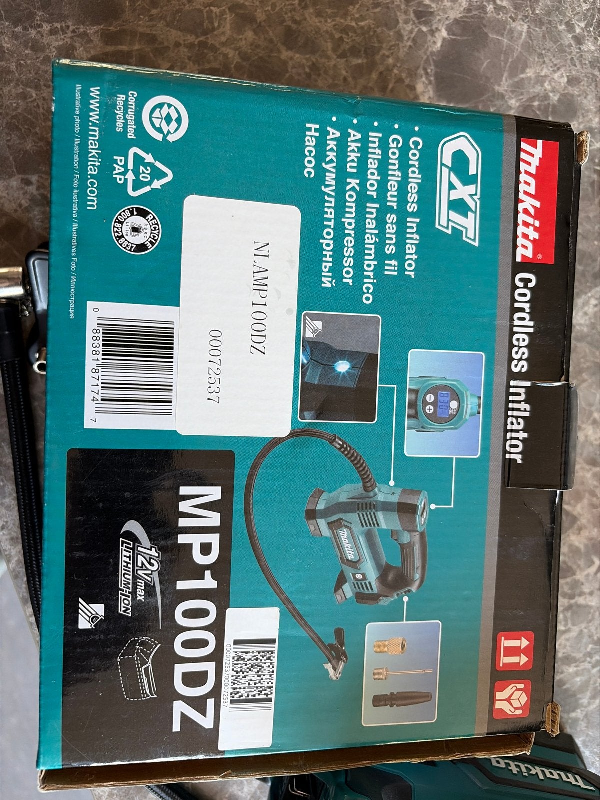 Makita MP100DZ Accu Compressor - Draadloze Inflator, Ophalen of Verzenden, Zo goed als nieuw
