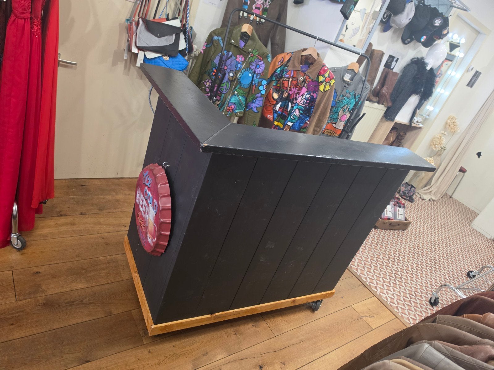 stoere buitenbar op wielen, Ophalen, Campingstoel