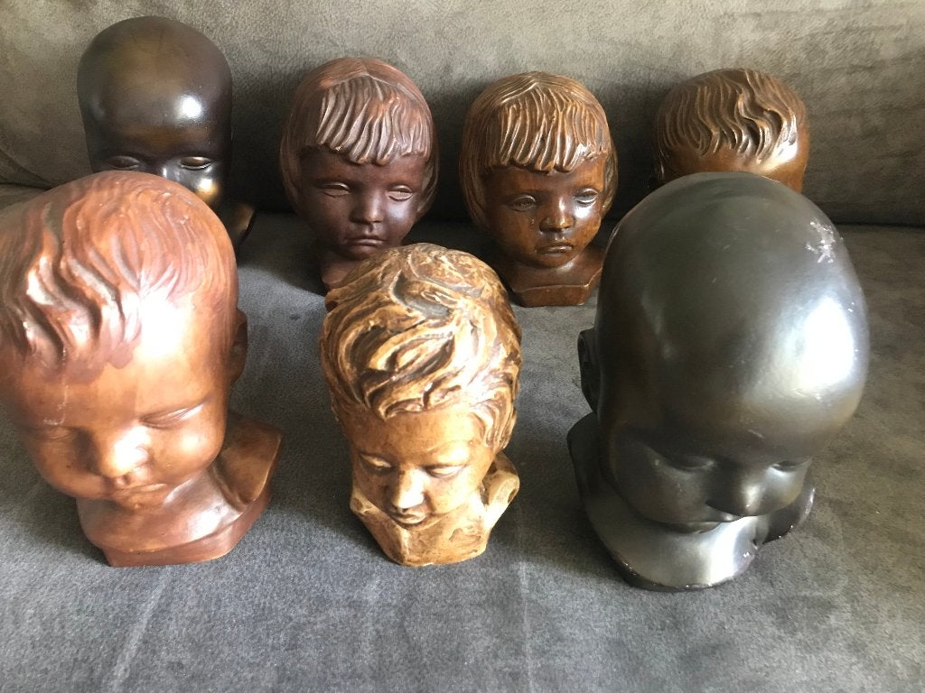 7 Antieke Kinderhoofdjes O.A Gebroeders v Paridon / Paridur., Ophalen of Verzenden, Zo goed als nieuw, Mens