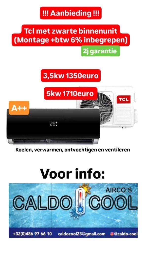 Airco met montage aan de scherpste prijzen van Nederland, Ophalen, Koelen en Ontvochtigen, Timer, Nieuw