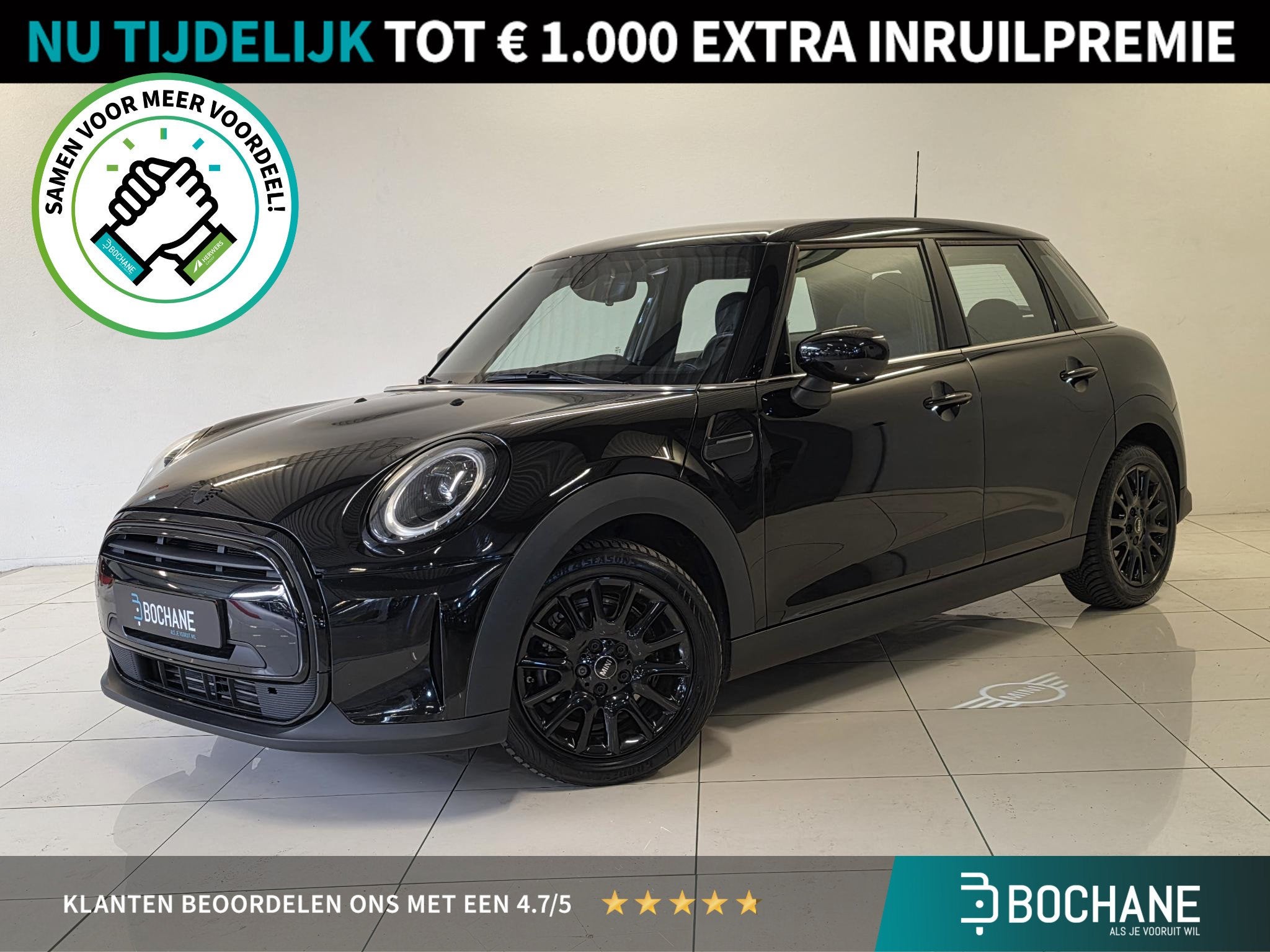 MINI 5-Deurs 1.5 One Business Edition | Navigatie | Carplay, Auto's, Gebruikt, Met garantie (alle), 1210 kg, Leder en Stof
