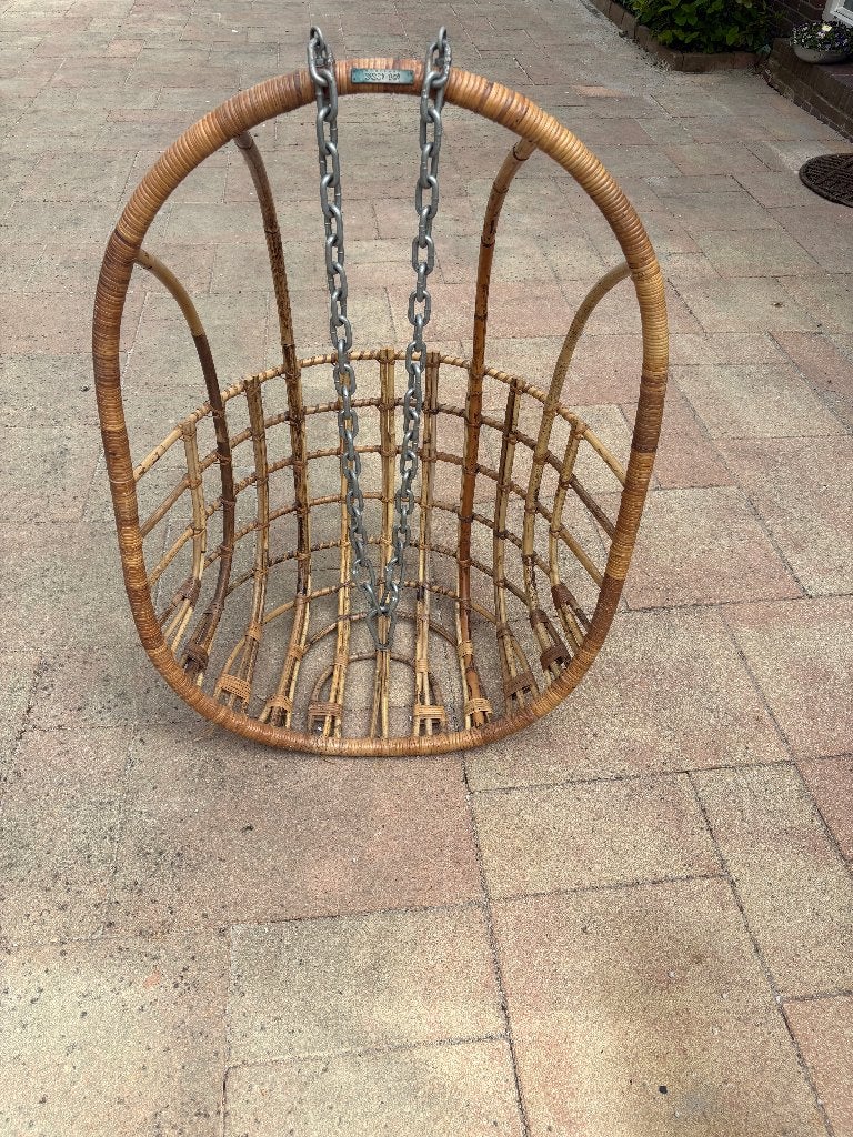 Sissy-Boy Homeland rotan hangstoel met ketting, Huis en Inrichting, Ophalen, Bruin, Riet of Rotan, Zo goed als nieuw