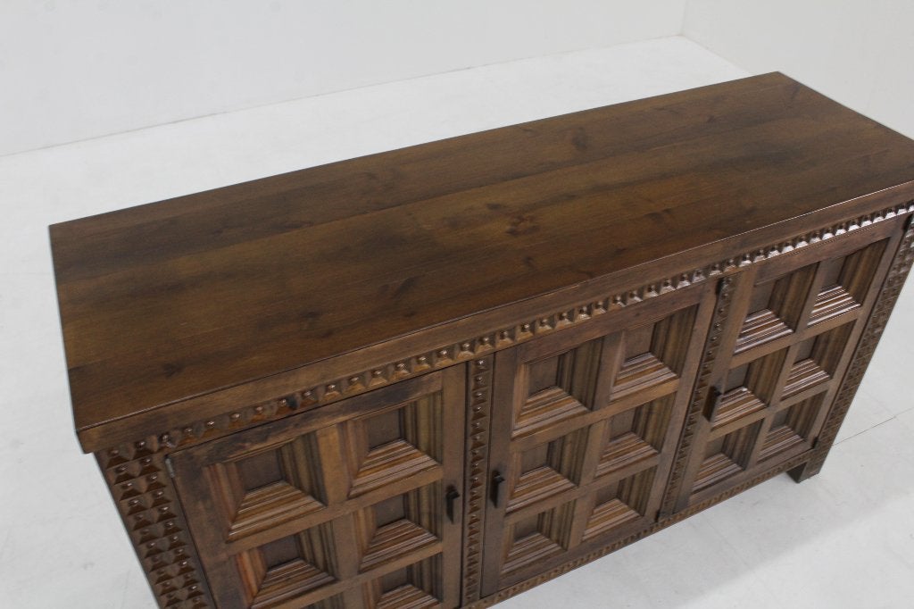 Vintage Spaans Brutalist Sideboard dressoir, Design, Ophalen of Verzenden, 25 tot 50 cm, Overige houtsoorten