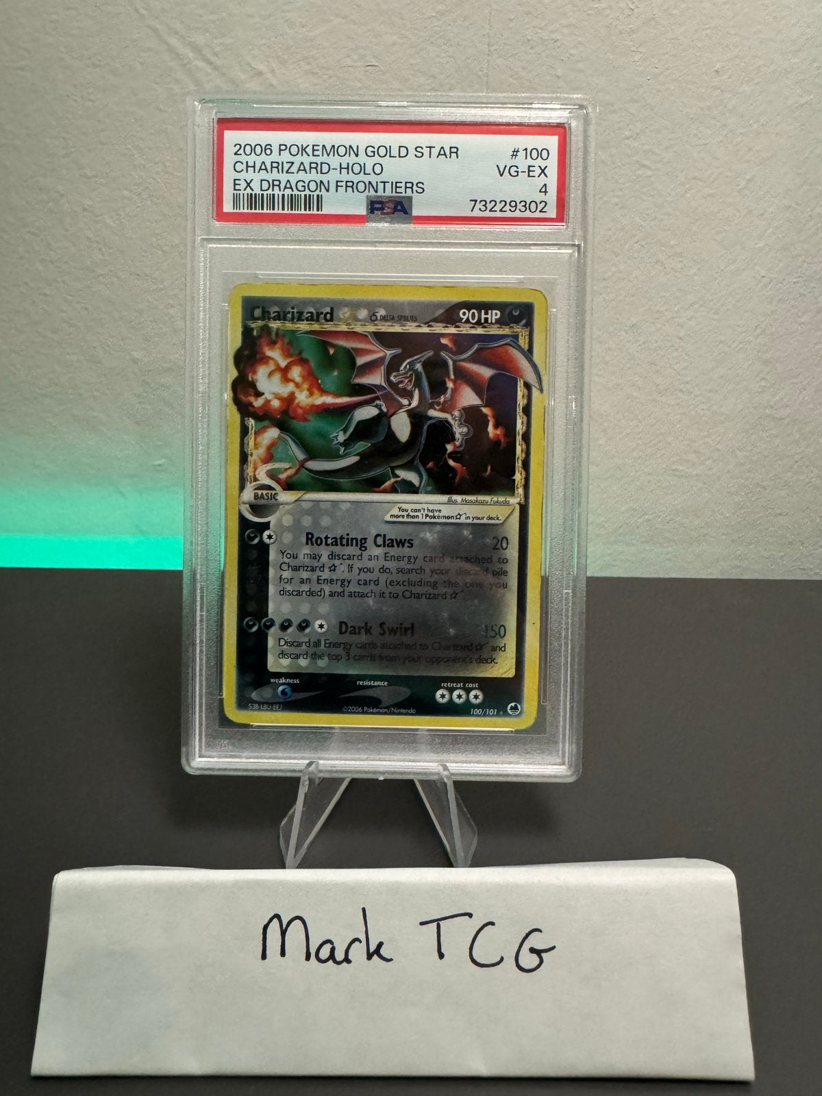 2006 Gold Star Charizard 100/101 Dragon Frontiers PSA 4, Hobby en Vrije tijd, Ophalen of Verzenden, Gebruikt, Losse kaart, Foil