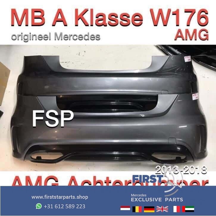 W176 Facelift AMG Achterbumper + diffuser Mercedes A Klasse, Gebruikt, -, Ophalen of Verzenden, Achter