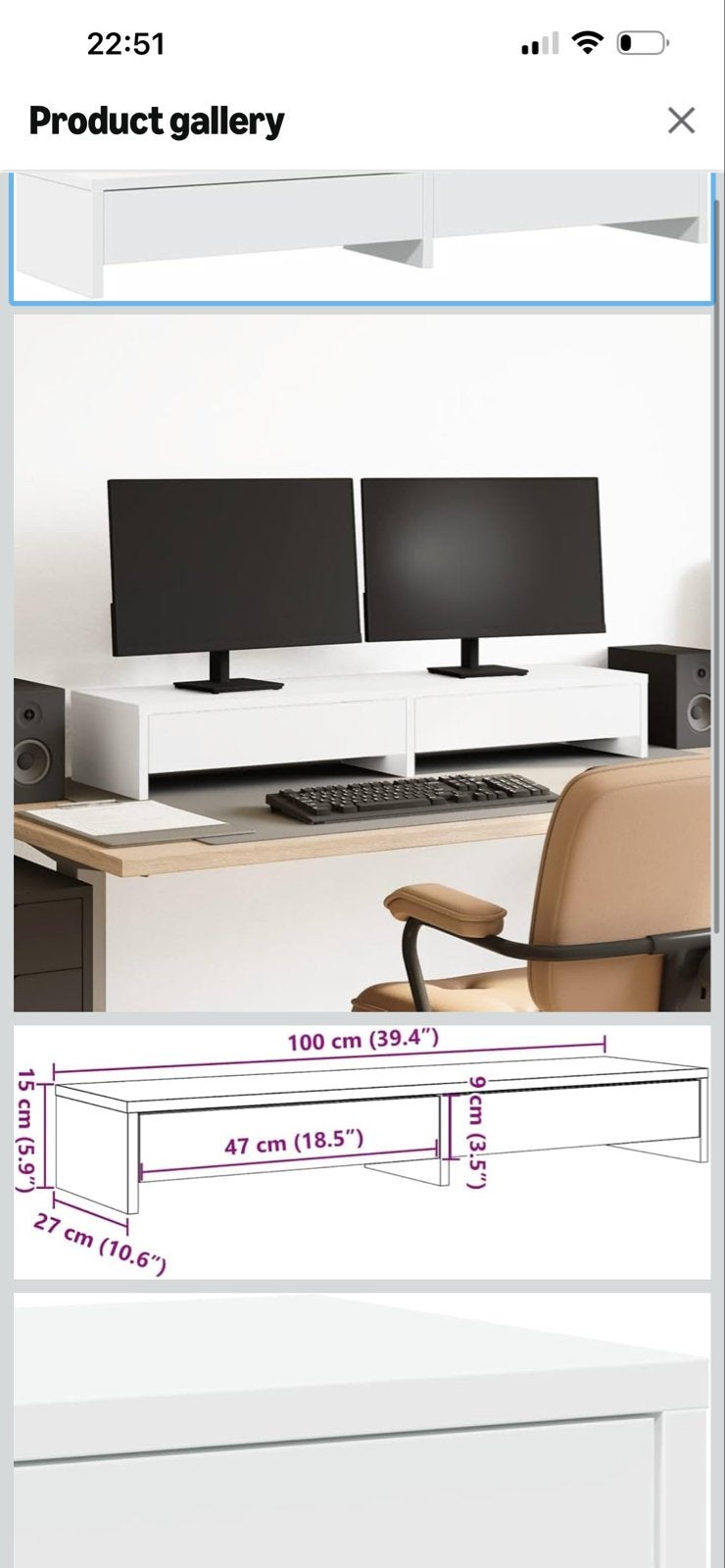 VidaXL Monitorstandaard Wit - Nieuw in verpakking, Huis en Inrichting, Ophalen, Spaanplaat of MDF, Nieuw, Overige merken