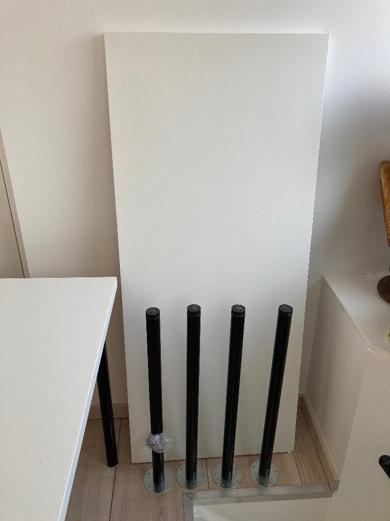3 x IKEA LINNMON/ADILS Tafels, 100x60 cm en 140x60 cm, Ophalen, Overige materialen, Gebruikt, 100 tot 150 cm