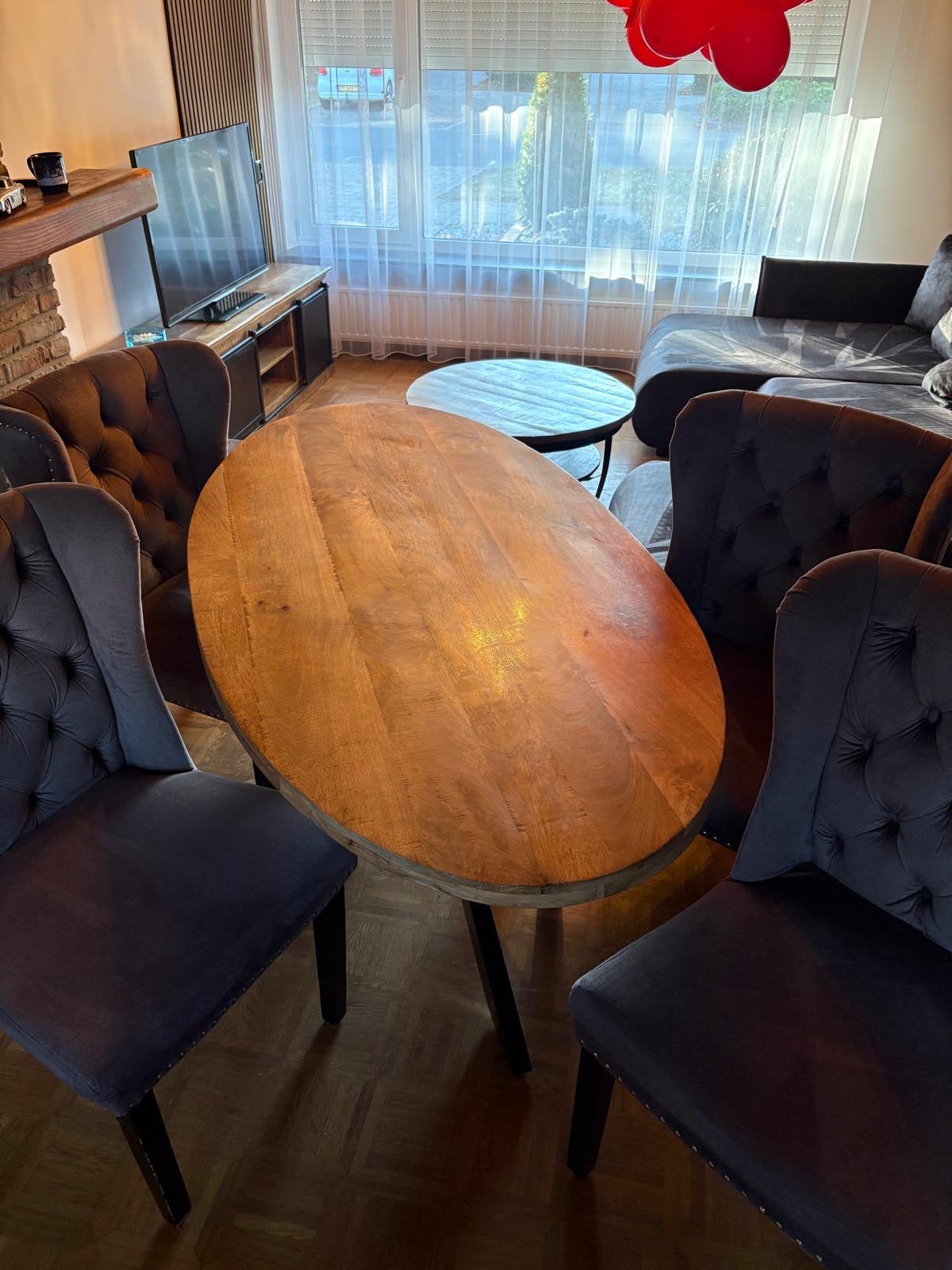 Mongolian Tafel met stoelen, Ophalen of Verzenden, Zo goed als nieuw, Mongool, Vier