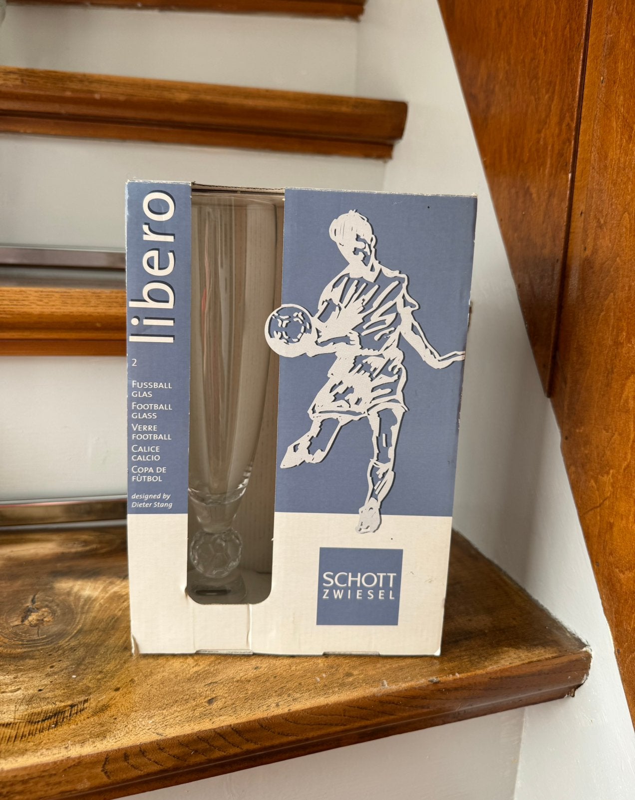 2x Voetbal bierglas | Schott Zwiesel, Ophalen of Verzenden, Zo goed als nieuw, Glas of Glazen, Overige merken