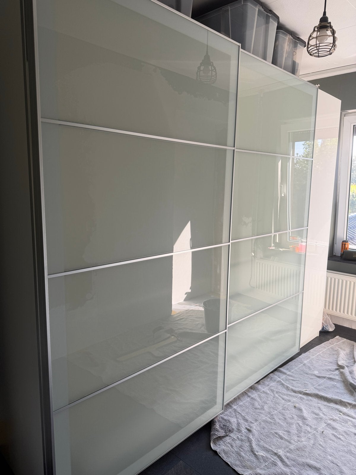 IKEA PAX schuifdeuren aluminium frame met frosted glas, Ophalen, Gebruikt, 200 cm of meer, 150 tot 200 cm