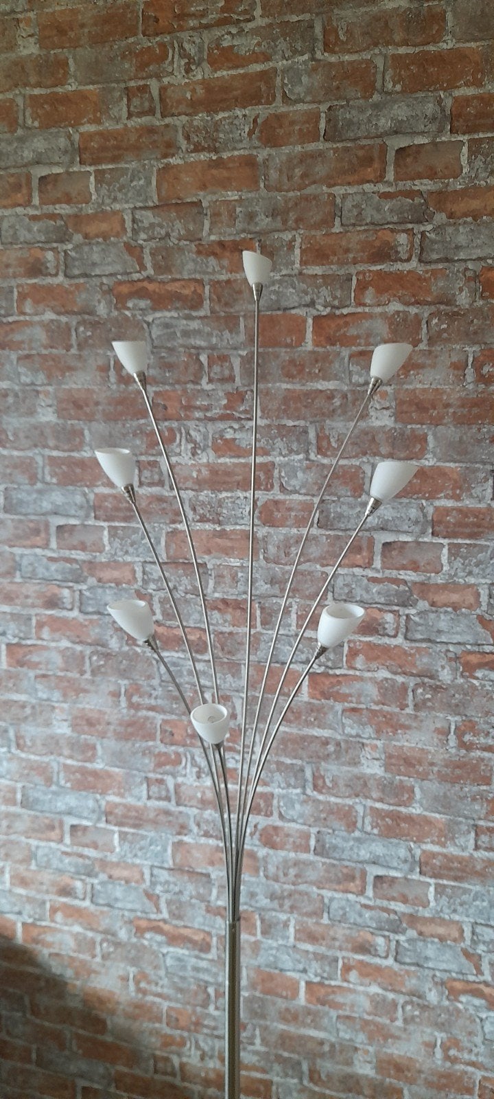 Stijlvolle vloerlamp met dimmer en extra lampjes/kelkjes, Ophalen, Gebruikt, Overige fittingen, Glas