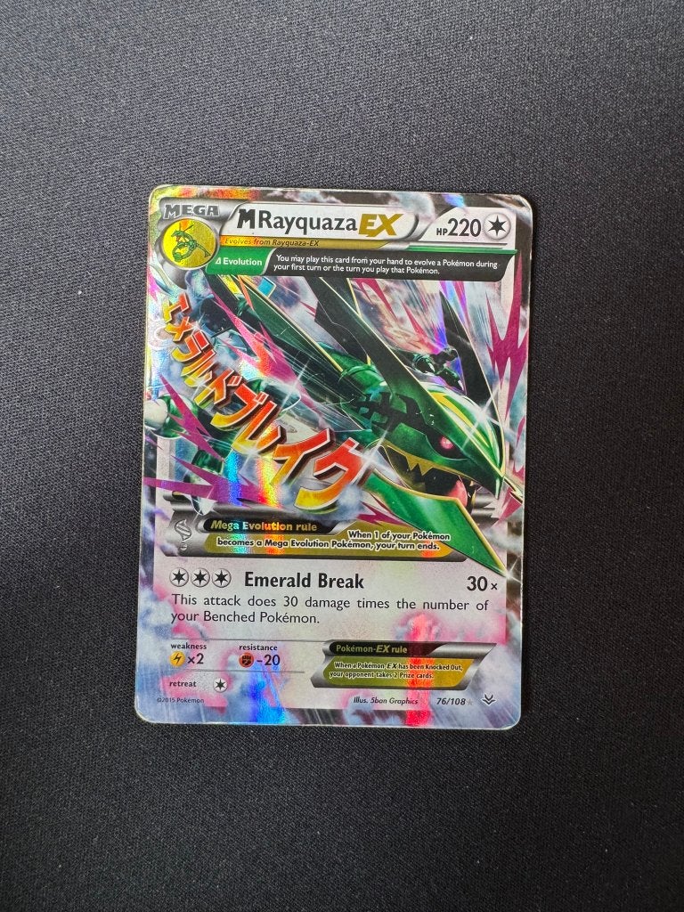 M Rayquaza ex 76/108 - Roaring Skies, Ophalen of Verzenden, Gebruikt, Losse kaart