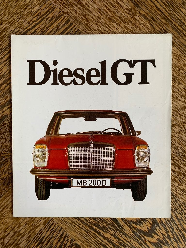 Nederlandse folder poster Mercedes-Benz Diesel GT W115 zgan, Boeken, Ophalen of Verzenden, Zo goed als nieuw, Mercedes, Mercedes-Benz