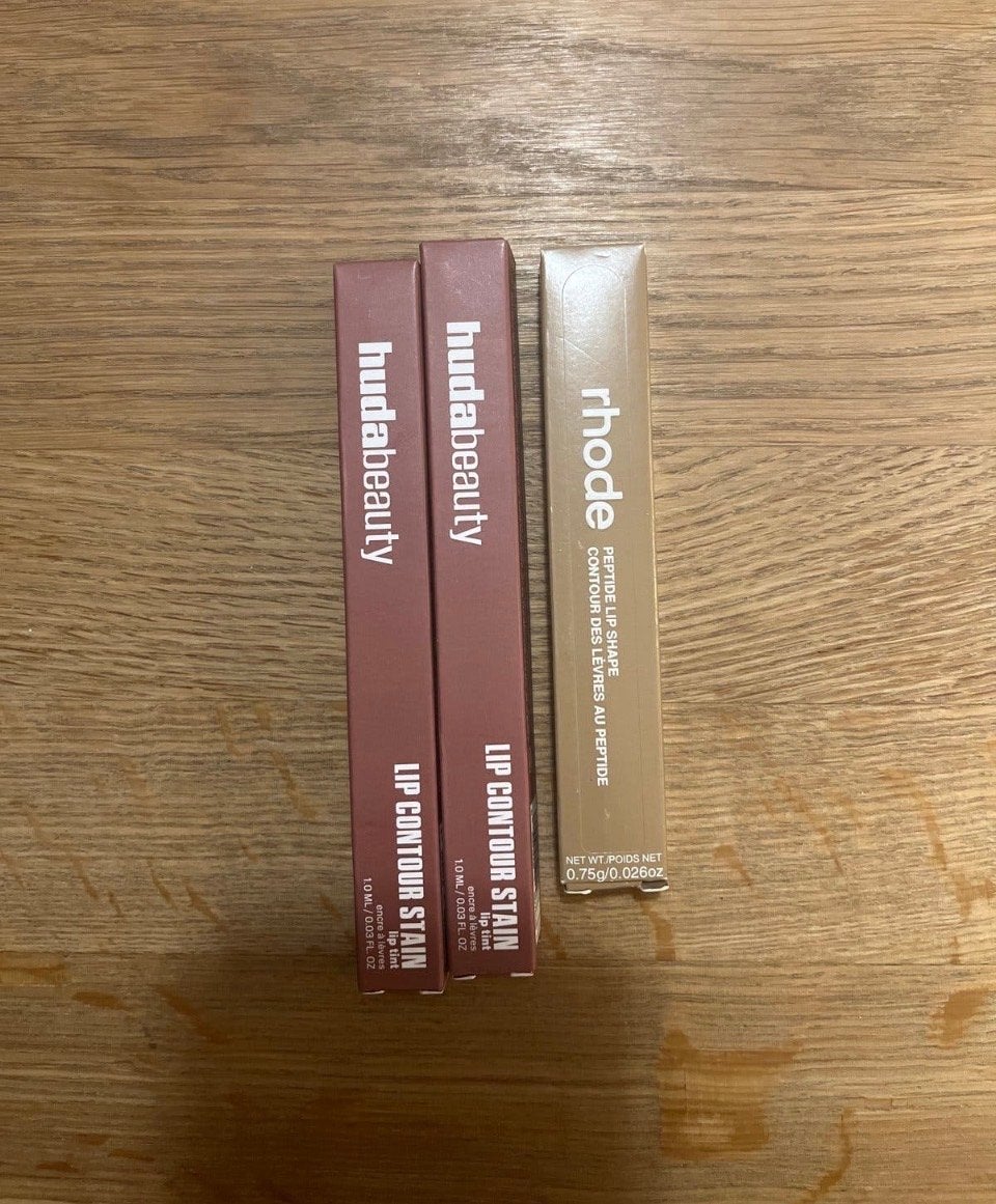 Huda Beauty Lip Contour Stain & Rhode Peptide Lip Shape, Lippen, Bruin, Nieuw, Ophalen of Verzenden