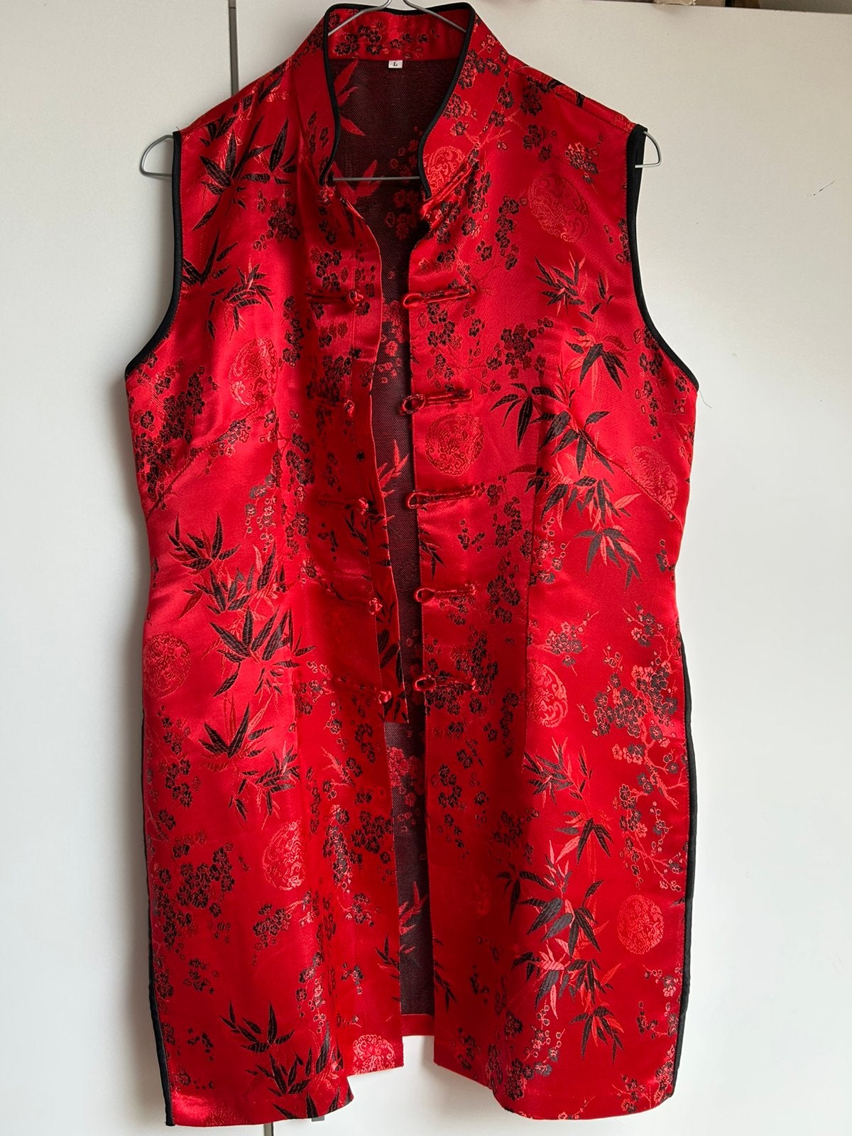 Jurk / jasje chinees look maat M Rood, Ophalen of Verzenden, Zo goed als nieuw, Wit, Boven de knie