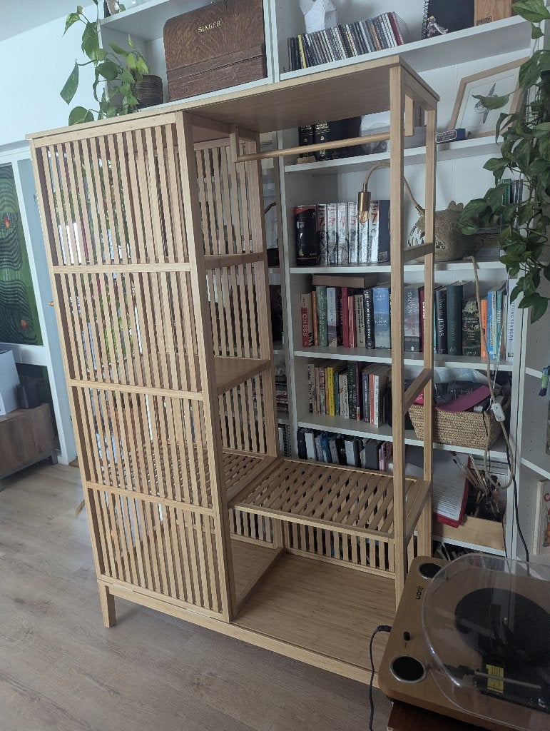 Ikea Nordkisa open bamboe kast, Huis en Inrichting, Ophalen, 100 tot 150 cm, Zo goed als nieuw, 150 tot 200 cm