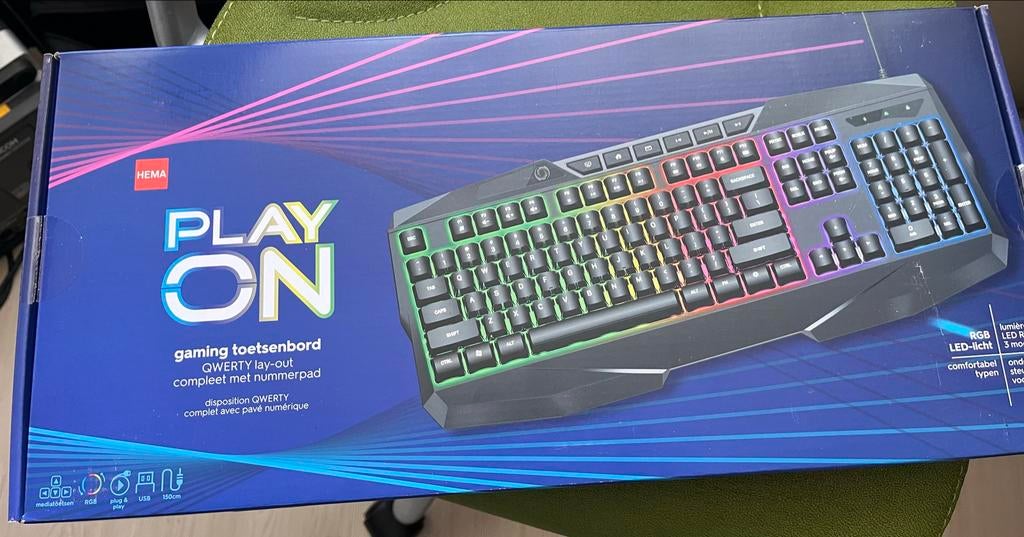 Hema Play On Gaming Toetsenbord NIEUW!, Gaming toetsenbord, Nieuw, Ophalen of Verzenden, Qwerty