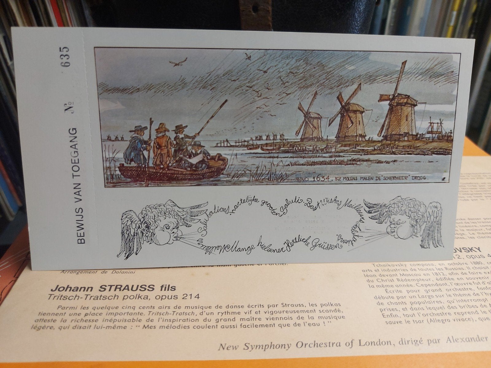 Toegangsbewijs Schermer molens., Ophalen of Verzenden, Voor 1940, Nieuw, Prent
