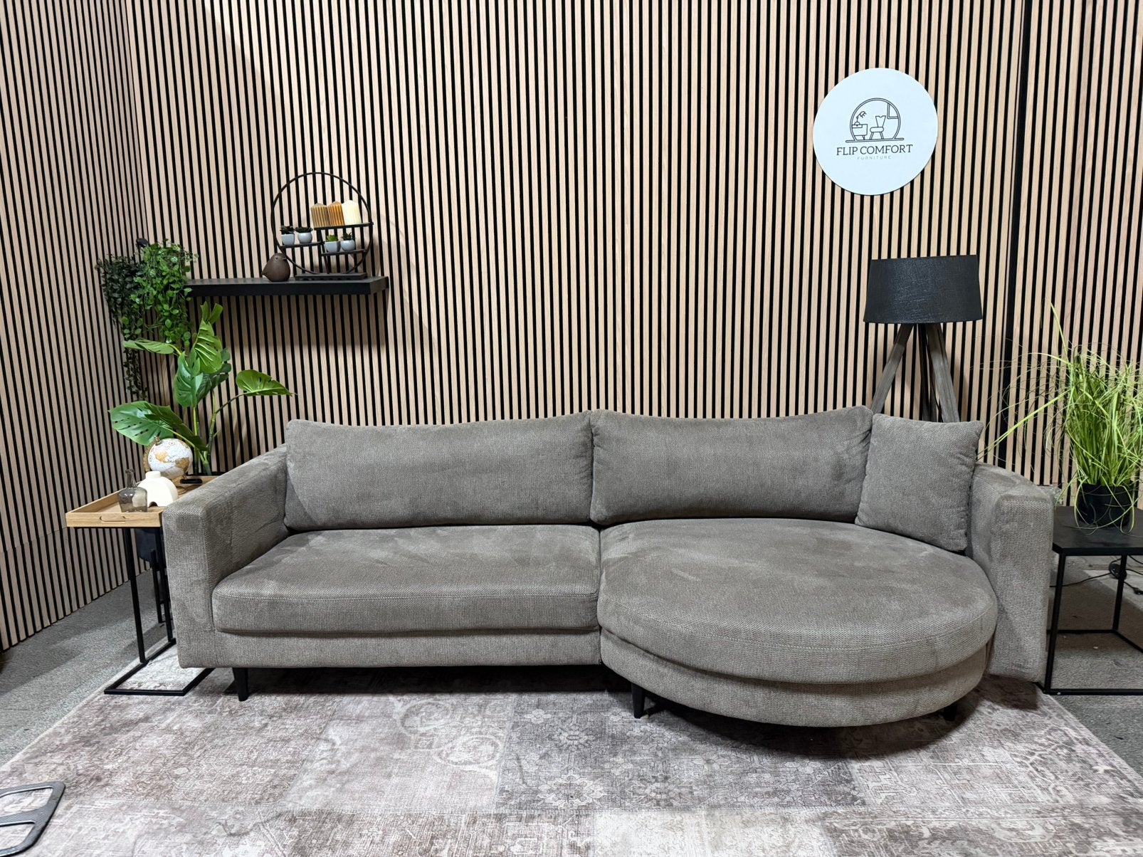 “GRATIS LEVERING” Organische hoekbank! 253x134, 125 tot 150 cm, Hoekbank, Driepersoons, Hoekbank, organisch, rond vorm, bruin