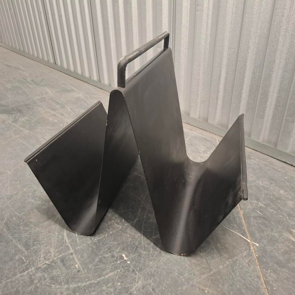 Vintage design metalen lectuurbak tijdschriften krantenbak, Ophalen