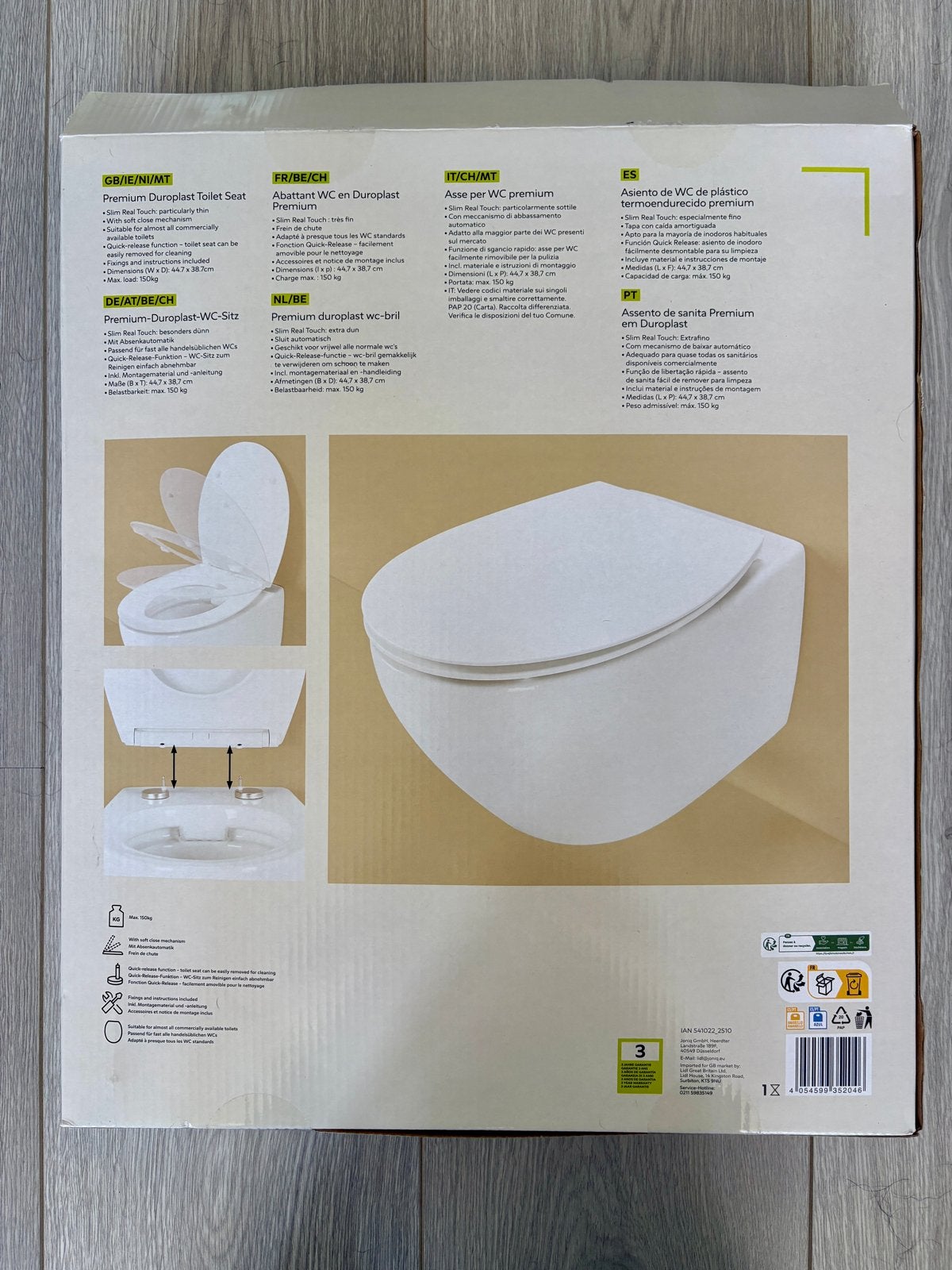 LIVARNOnieuw in doos Premium Duroplast Toiletzitting WC-bril, Ophalen of Verzenden, Nieuw, Toilet