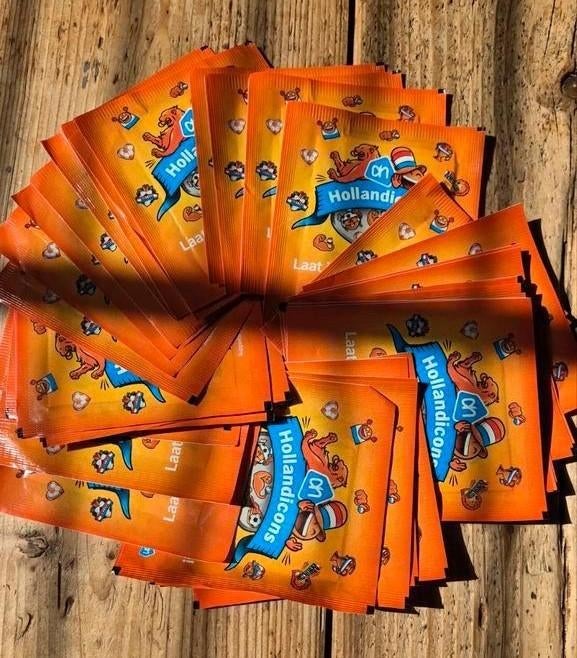 Hollandicons AH 33 pakjes tattoos stickers ORANJE voetbal, Albert Heijn, Ophalen of Verzenden