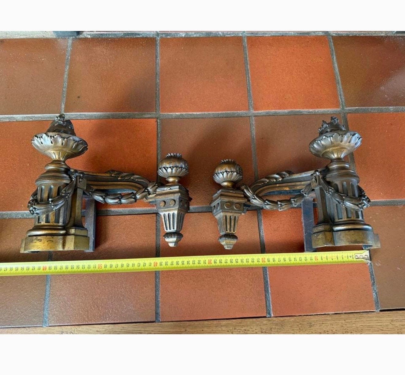 Antieke Bronzen Vuurbokken - Set van Twee, Ophalen of Verzenden, Brons