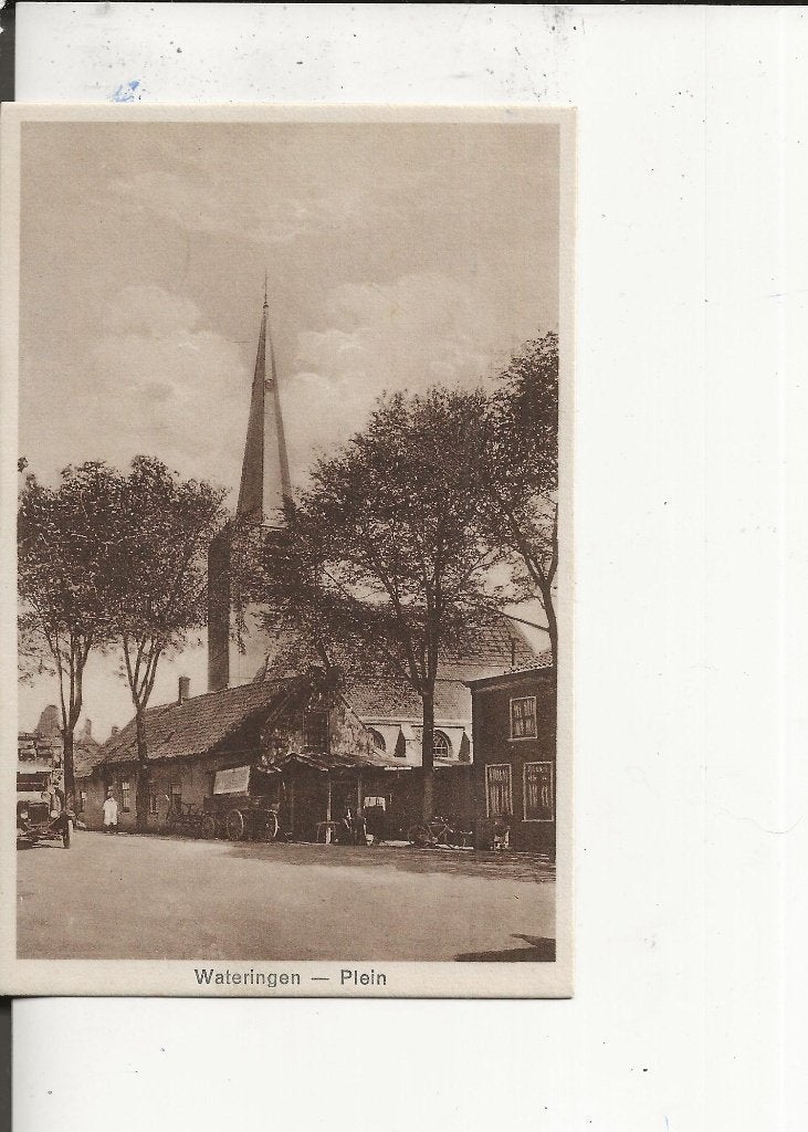 Wateringen Plein met vrachtauto, Verzamelen, Ansichtkaarten | Nederland, Ophalen of Verzenden, 1920 tot 1940, Ongelopen, Zuid-Holland