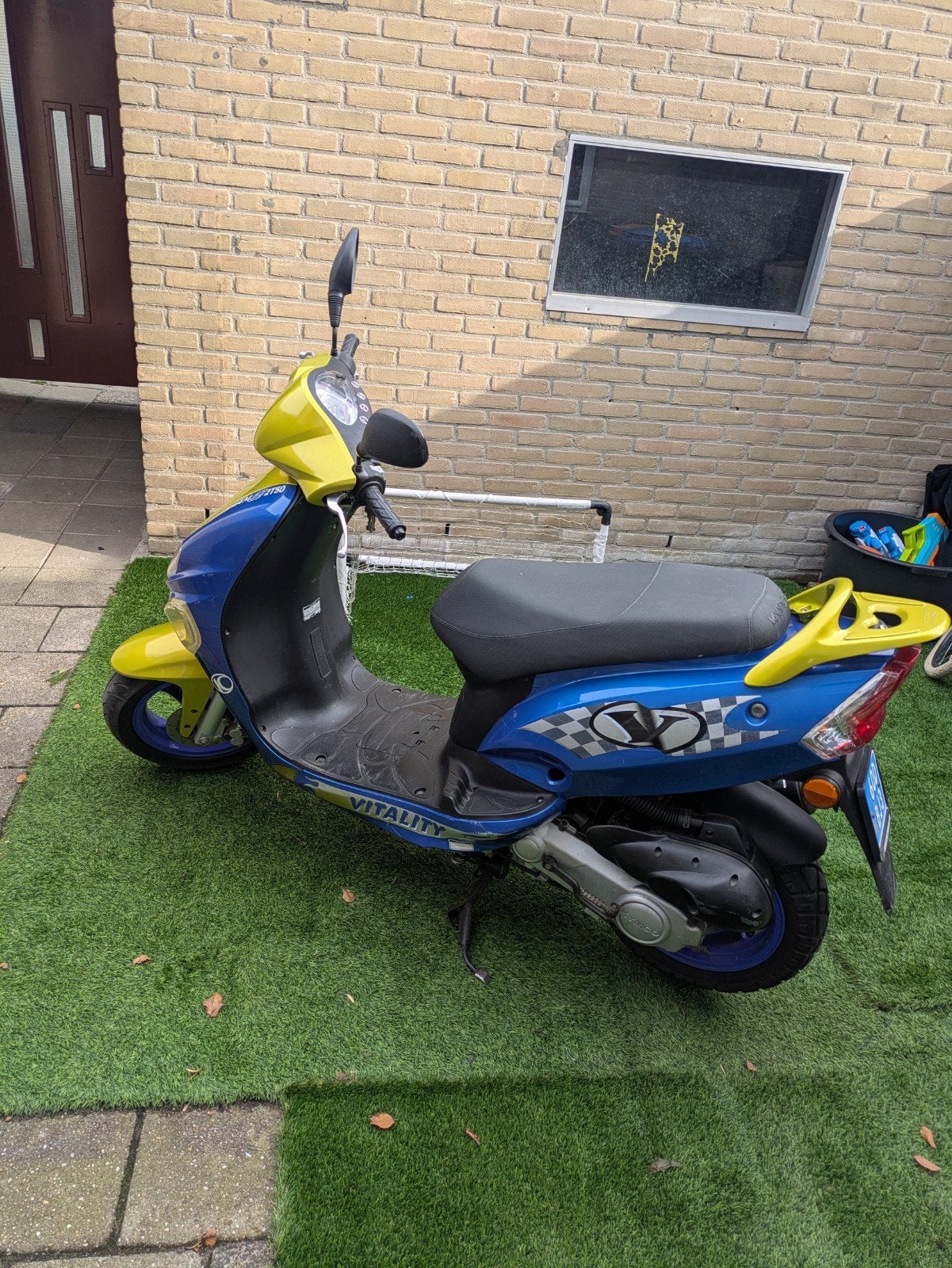 Kymco Vitality Sport Stream S2T50 - Blauw/Geel Scooter, Ophalen, Gebruikt, Overige modellen, Benzine