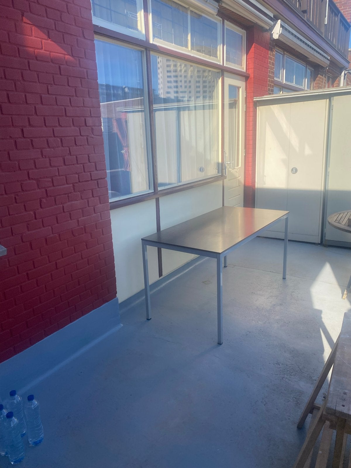 Tafel met stalen frame en afneembare poten - binnen/buiten, Tuin en Terras, Tuintafels, Ophalen, Gebruikt, Rechthoekig, Metaal