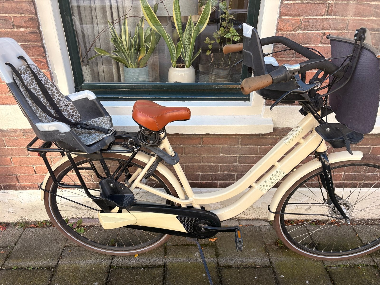 BSP Seine mamafiets met 2 Bobike zitjes, 2 zitjes, Gebruikt, Dubbele standaard, 50 tot 53 cm