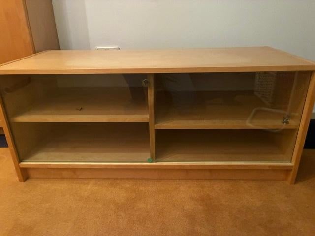 Ikea TV-meubel, 100 tot 150 cm, Glas, Ophalen of Verzenden, Zo goed als nieuw