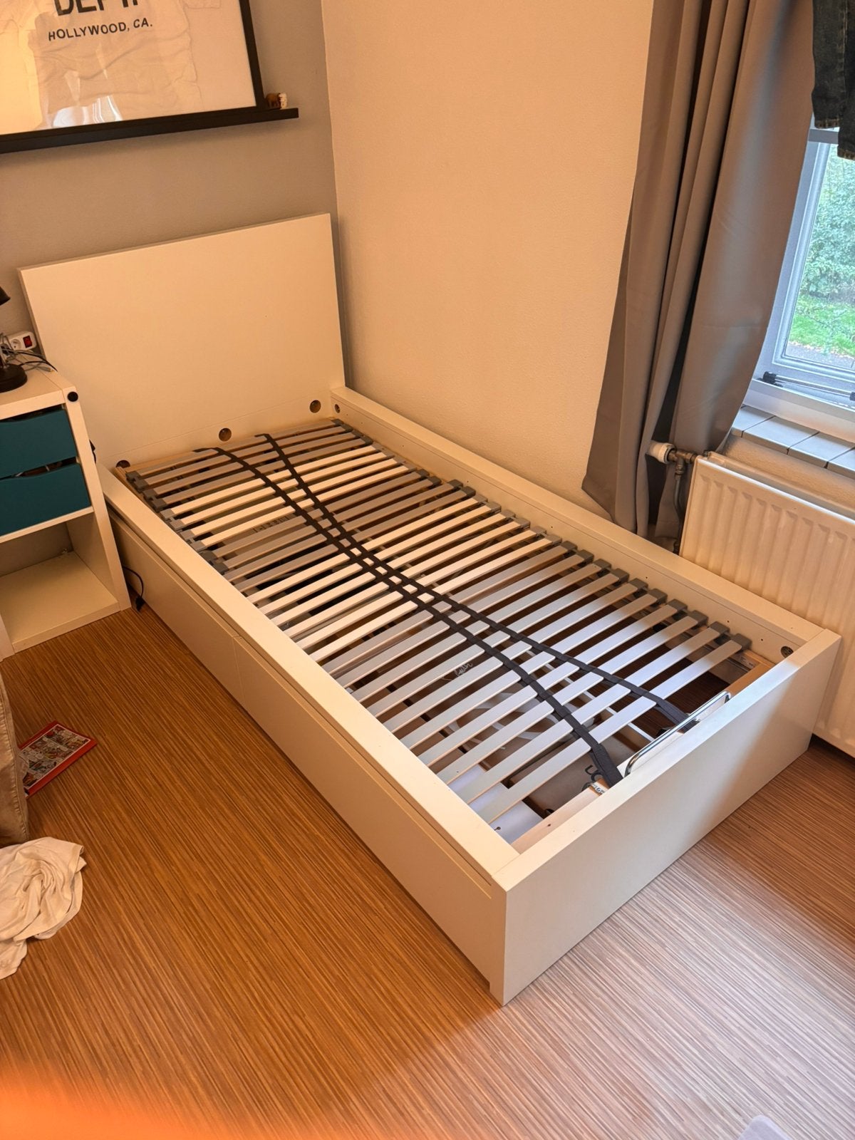 Ikea malm bed, 90 cm, Eenpersoons, Wit, Ophalen of Verzenden