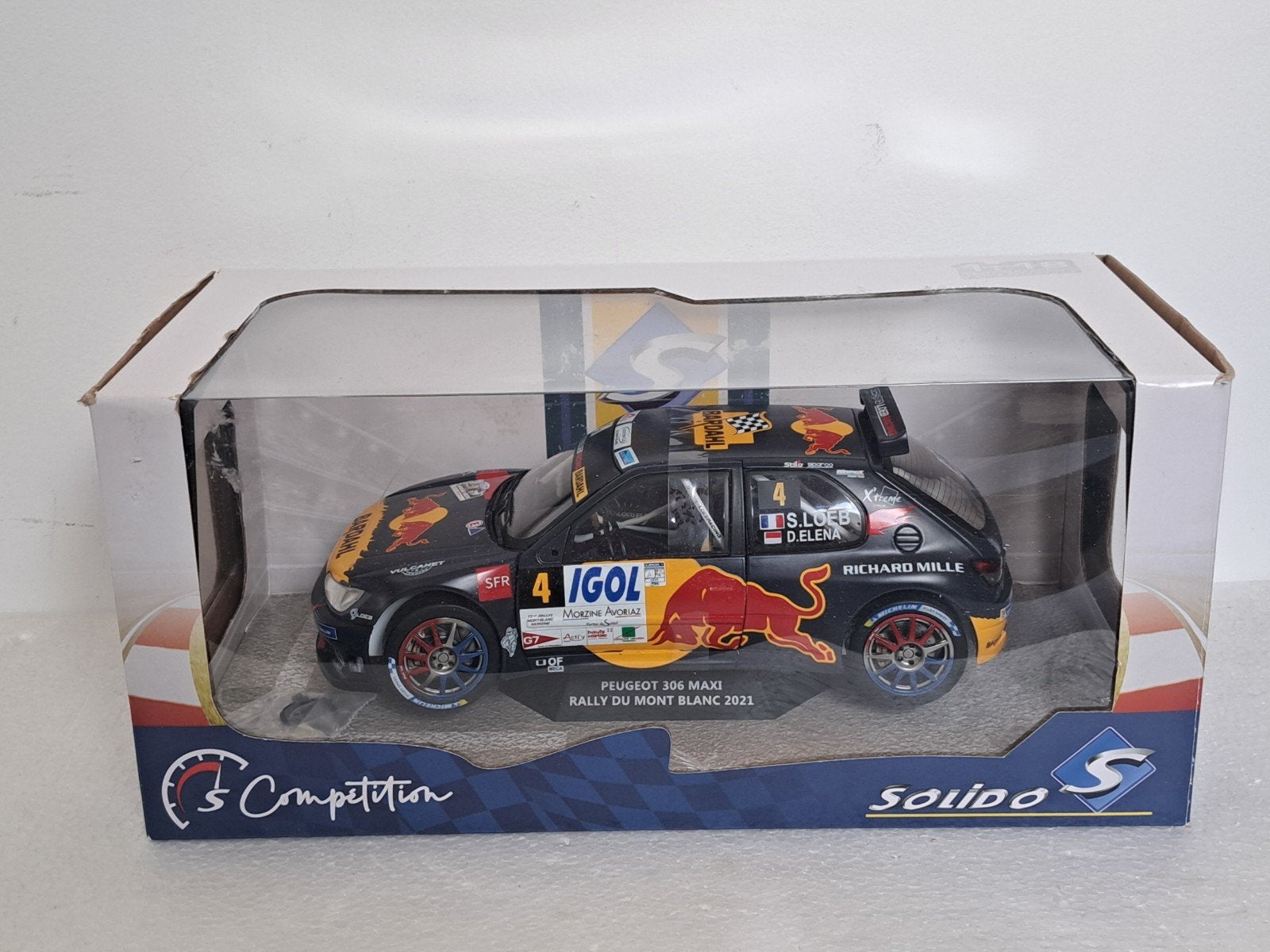 Peugeot 306 Maxi Rally Mont Blanc 2021Loeb 1/18 Solido, Ophalen of Verzenden, Zo goed als nieuw, Auto, Solido