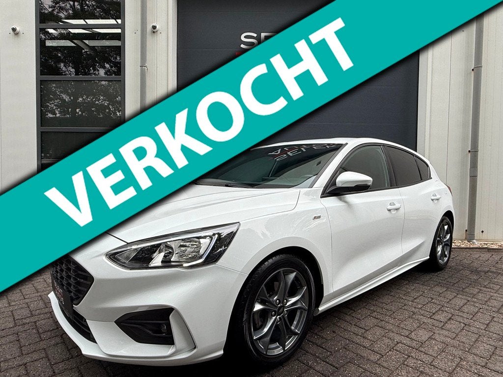 Ford Focus 1.0 EcoBoost ST Line 125 Pk Automaat/Cruise/Clima, Auto's, Ford, Gebruikt, Zwart, Wit, Origineel Nederlands