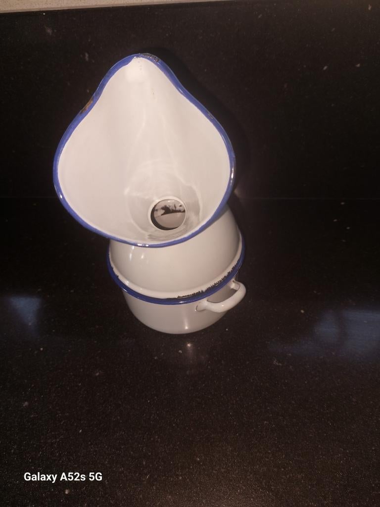 Brocante Emaille Stoompannetje - Vintage Inhalator, Ophalen of Verzenden