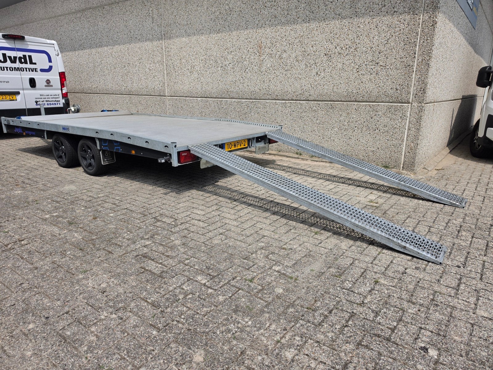 Hulco Trailers autotransporter met lier en oprijplaten, Ophalen, Zo goed als nieuw