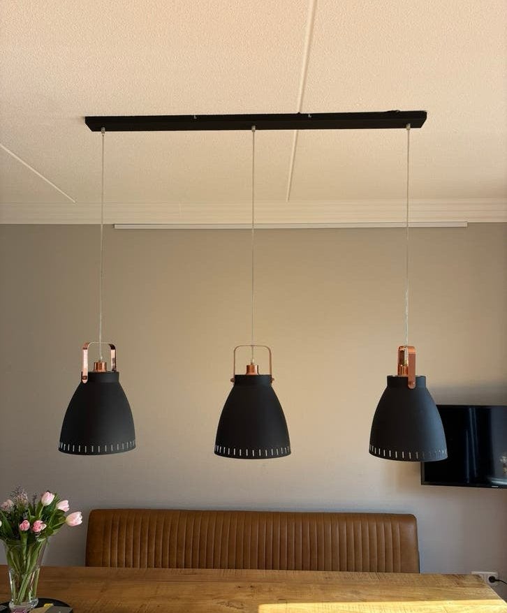 Hanglamp met 3 kelken, Ophalen, Gebruikt, Metaal