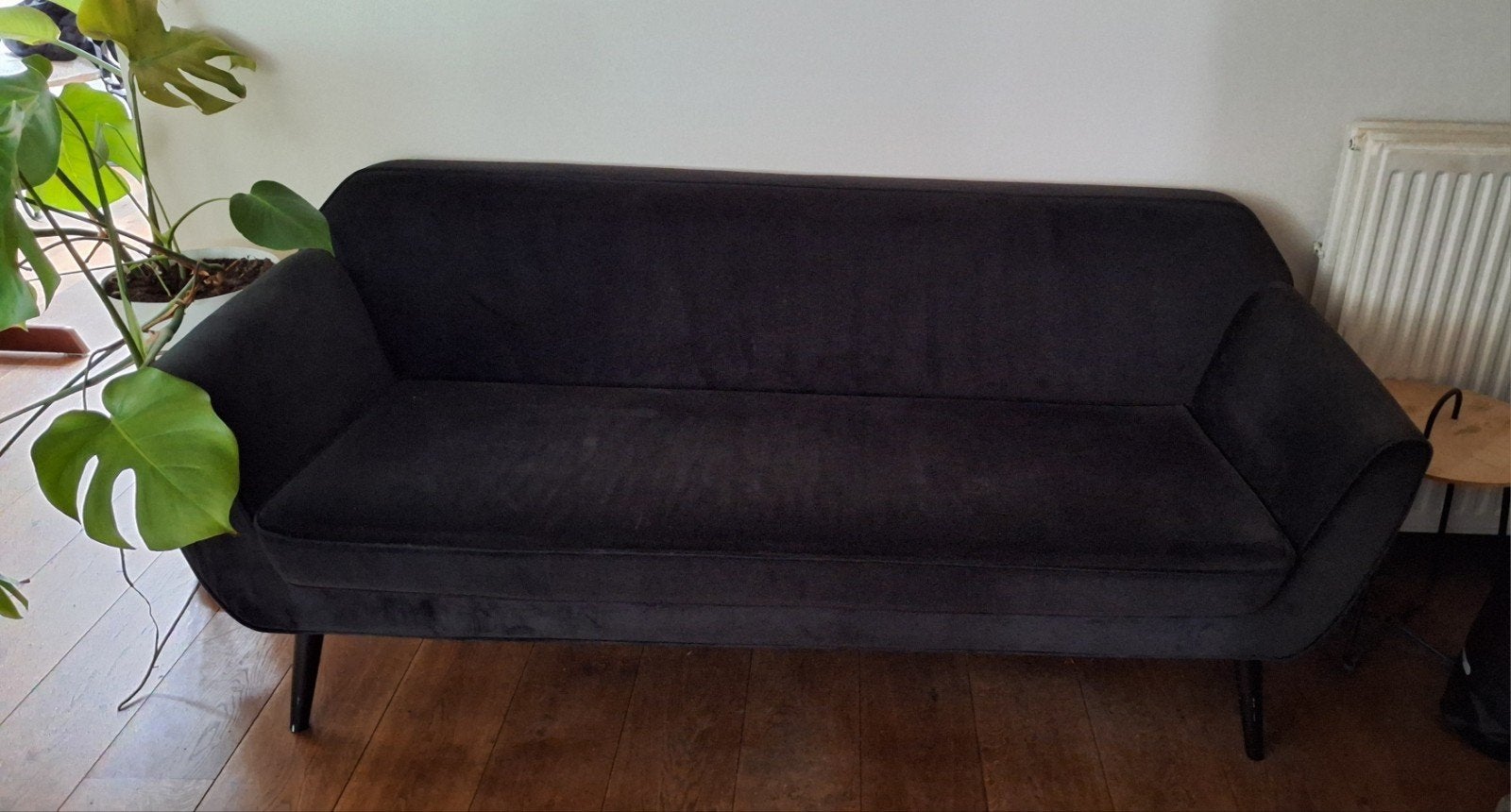 Woood Izzy bank fluweel antraciet, Ophalen, Gebruikt, Tweepersoons, 75 tot 100 cm