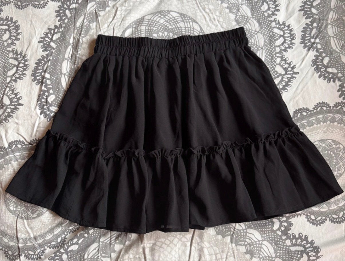 Zwart Ruffle Rokje New Yorker | Maat S | High Waisted, Zwart, Ophalen of Verzenden, Zo goed als nieuw, Maat 36 (S)