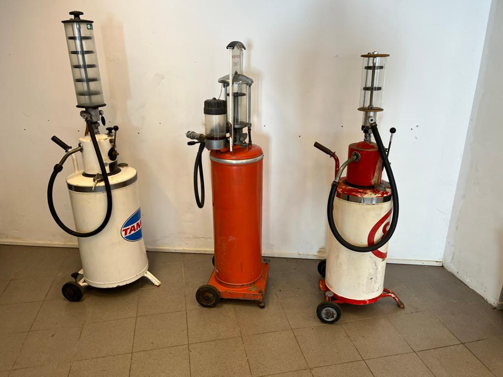 Set van 3 Vintage Benzinepompen - Tamoil, Esso, Zweitakter, Ophalen