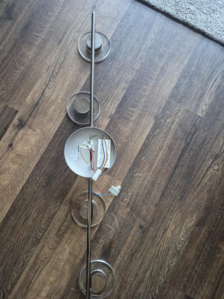 Moderne Philips Hanglamp met Kristallen Bollen, Minder dan 50 cm, 100 tot 150 cm, Zo goed als nieuw, Glas
