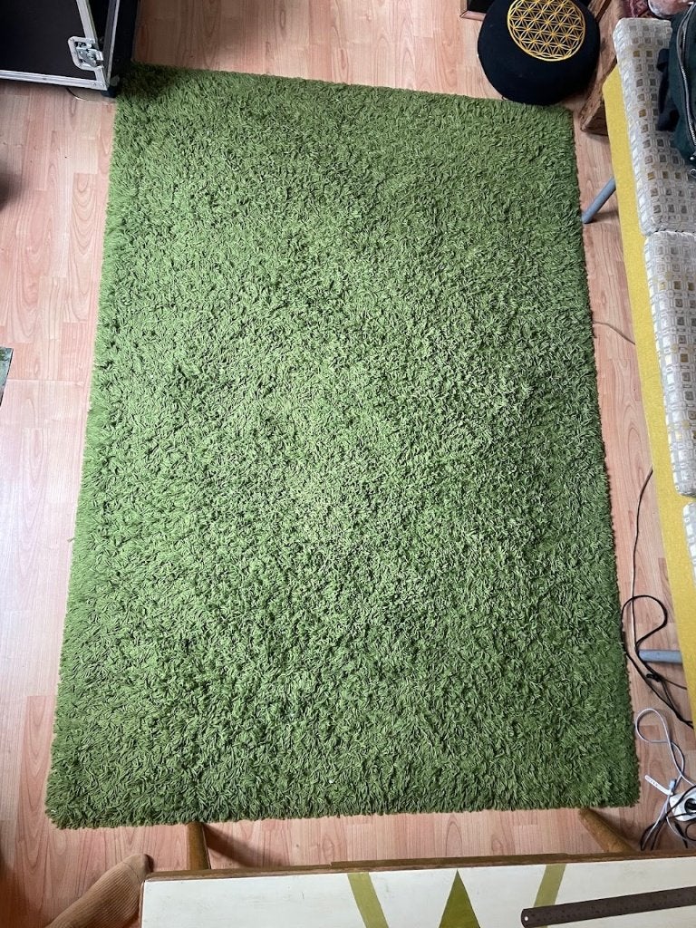 Groen vloerkleed - hoogpolig en comfortabel, Ophalen, 100 tot 150 cm, 150 tot 200 cm, Rechthoekig