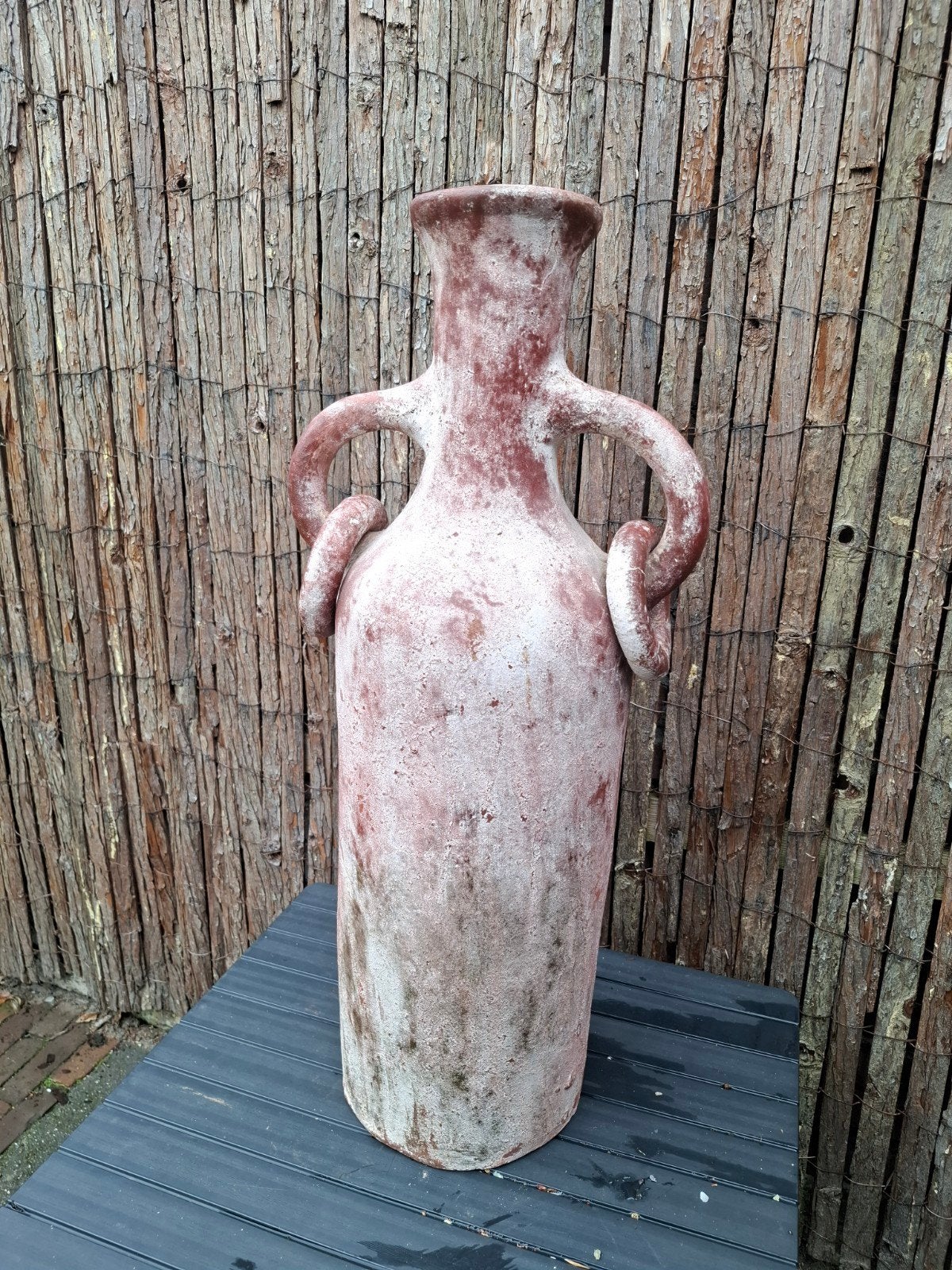 Grote decoratieve terracotta vaas met handvatten, Ophalen, Overige kleuren