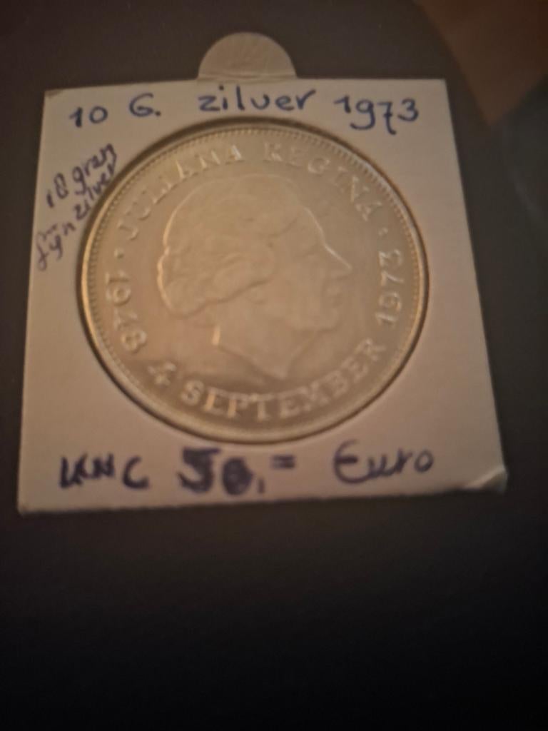 10 gulden zilver 1973 UNC staat...mooie..., Ophalen of Verzenden, Koningin Juliana, 10 gulden, Zilver